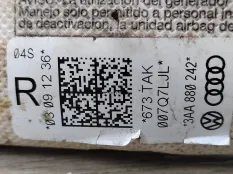 Подушка безопасности в сиденье Volkswagen Passat B7 2013 3AA880242A УНИВЕРСАЛ 365 2.0 TDI CFFB, передняя правая