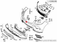 Бампер Mercedes-benz GLE-Class A16688549259999 W166, передний