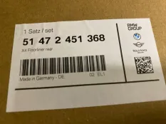 Коврики BMW X4 51472451368 G02, задние