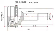 Шрус наружный - TOY73A48