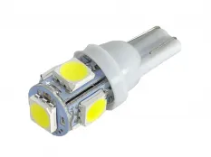 Лампа 12 В 5 светодиодов T10 без цоколя 5050SMD