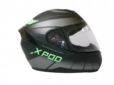 Шлем TVS Racing India Xpod Dull Black Neon Green X