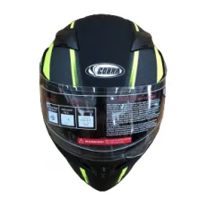 Шлем модуляр Cobra JK902 черно-зеленый с очками ра