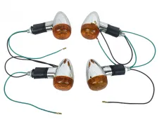 Поворотник Байкер хром малый желтый комплект 4 шту