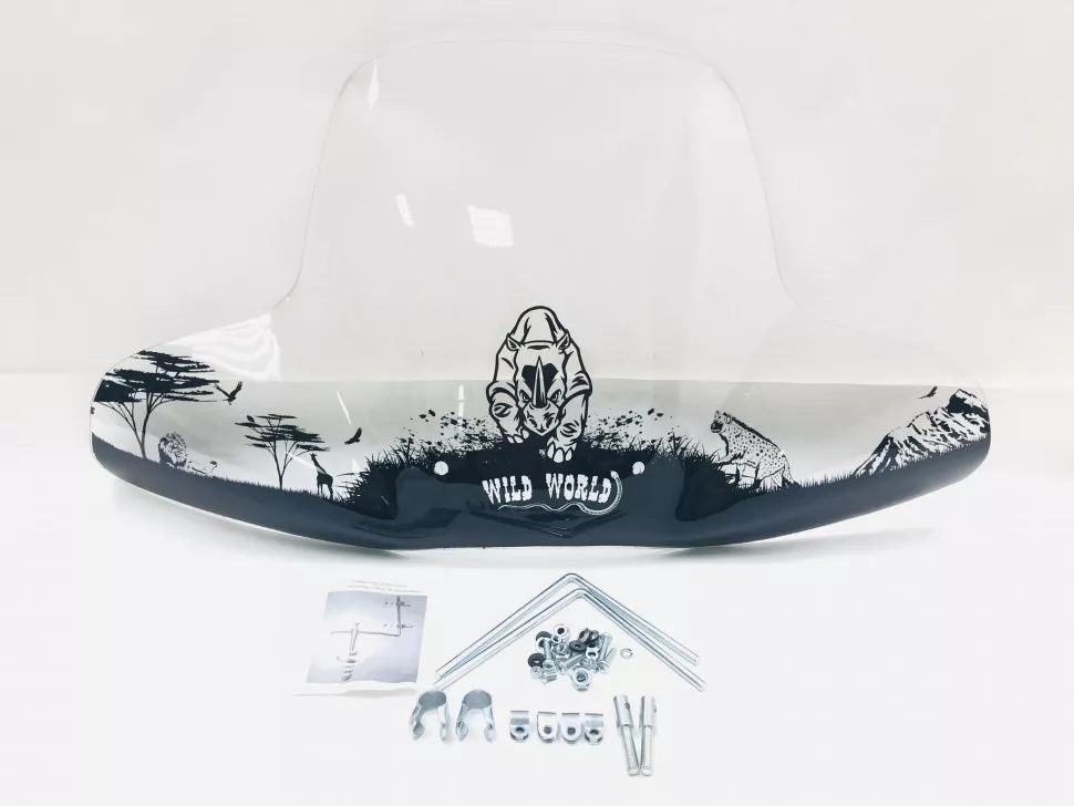 Щиток ветровой Wild World жесткое стекло с шелкогр