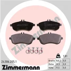 "Колодки тормозные передние" 243062051 Zimmermann
