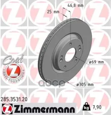 Диск тормозной 285353120 Zimmermann
