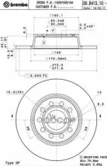 "Диск тормозной задний" 08B41310 Brembo
