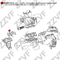 ПРОКЛАДКА ВЫПУСКНОГО КОЛЛЕКТОРА 2,5 TOYOTA CAMRY