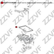ПОДДОН АКБ TOYOTA COROLLA 2008-... 74431-02210