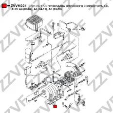 ПРОКЛАДКА ВПУСКНОГО КОЛЛЕКТОРА 3,0L AUDI A4