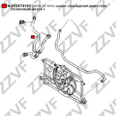 ШЛАНГ ОХЛАЖДЕНИЯ ДВИГАТЕЛЯ (РЕЗИНОВЫЙ) MAZDA 3