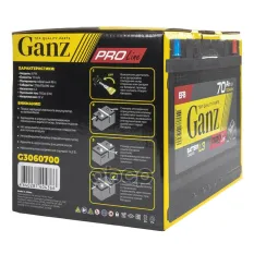 Аккумулятор GANZ PRO-Line EFB 70 А/ч обратный R+ 278x175x190 L3 EN 700 А GANZ арт. G3060700