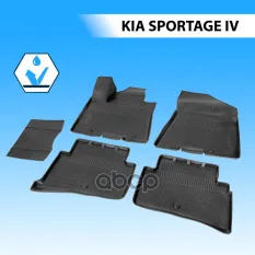 Комплект автомобильных ковриков в салон Kia Sportage IV 2016-2018 2018-н.в., полиуретан, без крепежа, 5 шт. Rival арт. 12805003