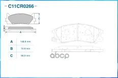 Тормозные колодки передние, Low Metallic CWORKS арт. C11CR0266