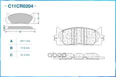 Колодки передние CWORKS C11CR0204 CWORKS арт. C11CR0204
