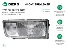 фара! RH H1,H4 MB Actros/Atego/Axor Depo арт. 4401139RLDEF
