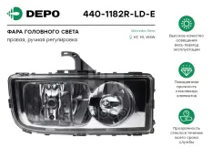 фара! правая MB Actros, Axor Depo арт. 4401182RLDE