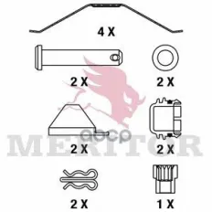 Комплект дисковых колодок 248x108x30,0 с установочным к-ктом MERITOR арт. MDP3087K