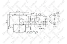 пневмоп. со стак.! 3шп.M10 1отв-шт.M16 смещ.28 Порш.сталь1отв.M16 DAF Stellox арт. 9008361SX