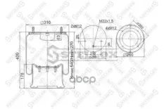 пневмоподушка со стак.!2шп.M12 смещ.25 1отв-шт.M22 Порш сталь 4отв.M12Schmitz,Weweler Stellox арт. 9040281SX