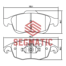 Колодки тормозные дисковые пер Citroen C4 1.6 2011-, Citroen C4 1.6 2009-, Citroen Berlingo 1.6 2008- SEGMATIC арт. SGBP2641