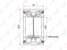 подшипник ступицы! перед., 33x37x72 Citroen C2 1.1-1.6 03> LYNXauto арт. WB1210