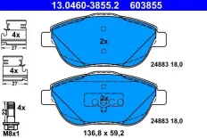 Колодки тормозные дисковые передн, CITROEN: C3 II 1.6 HDi 110/1.6 VTi 120 09-, C3 Picasso 1.4 VTi 95/1.6 HDI 90/1.6 HDi/1.6 HDi 110/1.6 VTi 120 09-, D