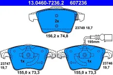 Тормозные колодки ATE 13.0460-7236.2 (7H0 698 151) Ate арт. 13046072362