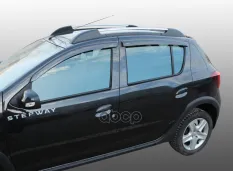Дефлекторы неломающиеся на боковые стекла VORON GLASS серия Samurai Renault Sandero II 2014-н.в./хетчбек/накладные/скотч/к-т 4шт./ Voron Glass арт. DE
