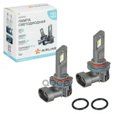 Лампа светодиод.  HB3/HB4  23Вт  5200Лм (2600Лм x 2)  6500К (Бел.)  12В  для рефл./линз. оптики  кмп AIRLINE арт. aear233
