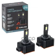 Лампа светодиод. D1S D-LED, 42Вт, 9000Лм (4500Лм x 2), 6500К, 12В, кмпл. 2 шт. (AEAR239) AIRLINE арт. AEAR239
