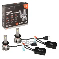 Лампa светодиодная H7, 12/24В, 50Вт, 6000К(Бел), 9200Лм, для линз. 2 шт. PRO () AIRLINE арт. AEAR207