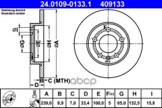 Диск тормозной задн, AUDI: A3 1.8 T quattro/1.9 TDI quattro 96-03, TT 1.8 T quattro/3.2 VR6 quattro 98-06, TT Roadster 1.8 T quattro/3.2 VR6 quattro 9