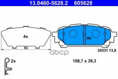 КОЛОДКИ ЗАД SUB IMPREZA 2.0I WRX TURBO 02- AKEBONO Ate арт. 13046056282
