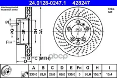 Тормозной диск PORSCHE BOXSTER (981) S 3.4, CAYMAN, 911 Ate арт. 24012802471