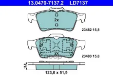 КОЛОДКИ ЗАД REN LAGUNA/MEGAN/VEL SATIS 01-/NIS PRIMERA 02-(CERAMIC) Ate арт. 13047071372