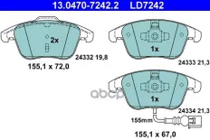 Колодки тормозные дисковые передн, CERAMIC, AUDI: Q3 2.0 TDI/2.0 TDI quattro/2.0 TFSI quattro 11-  SEAT: ALHAMBRA 1.4 TSI/1.8 TFSI/2.0 TDI/2.0 TDI 4WD