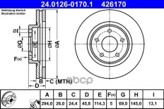 ДИСК ТОРМ CHR SEBRING 07-/CIT C4 AIRCROSS/PGT 4008 12-/JEEP COMPASS/PATRIOT 07- Ate арт. 24012601701