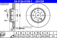 Торм.диск пер.вент.[281х24] 4 отв. Ate арт. 24-0124-0159-1