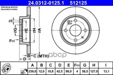 ДИСК ТОРМ LADA 2108/2109/21099/2110 ПЕР PD Ate арт. 24031201251
