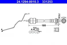 Шланг тормозной задн. L Ate арт. 24-1294-0010-3