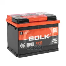 Аккумулятор BOLK EFB Stop&Go 60 А/ч прямой L+ 242x175x190 L2 EN 530 А BOLK арт. BEFB 60-3-L