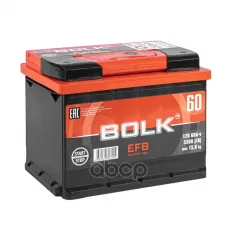 Аккумулятор BOLK EFB Stop&Go 60 А/ч обратный R+ 242x175x190 L2 EN 530 А BOLK арт. BEFB 60-3-R
