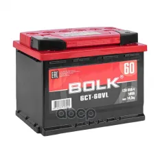 АККУМУЛЯТОР BOLK STANDART 60 А/Ч ПРЯМОЙ L+ 242X175X190 L2 EN 500 А BOLK арт. B603L