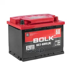 АККУМУЛЯТОР BOLK STANDART 60 А/Ч ОБРАТНЫЙ R+ 242X175X190 L2 EN 500 А BOLK арт. B603R