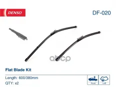 Щетки стеклоочистителя 600/380мм бескаркарные, к-кт NISSAN Quashqai (07-) LHD Denso арт. DF-020
