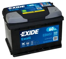 Аккумулятор Excell 12V 60Ah 540A 242х175х175 полярность ETN0 клемы EN крепление B13 EXIDE арт. EB602