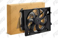 Электровентилятор охлаждения с Кожухом для Hyundai Solaris/Kia Rio (10-) A/C+ FEHU арт. ffc1100h