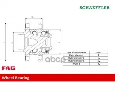 713 6440 60_Комплект ступичного подшипника OPEL ASTRA G, ZAFIRA с ABS (5 крепежных отверстий) 02/98-04/02, SPEEDSTER 09/00-03/03 Fag арт. 713644060